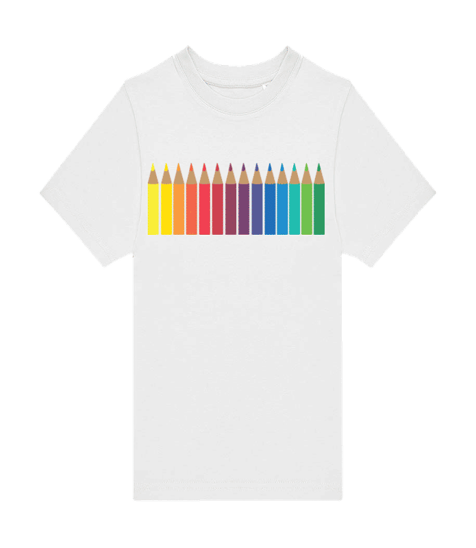 Preview: Crayons - Kids B&C T-Shirt - White - Front