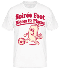 Soirée Foot Bières Et Pizzas - T-shirt homme B&C - Blanc - Devant