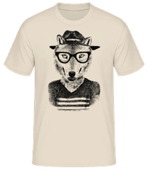 Hipster Fox Black · Camiseta básica para hombre