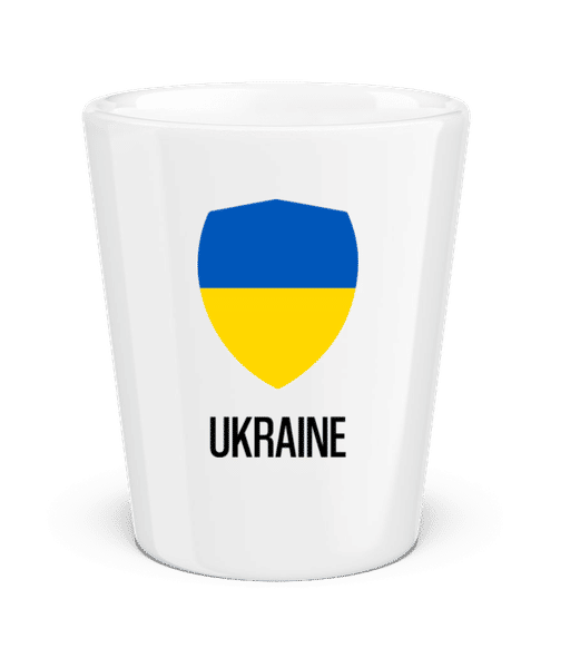 Vorschau: Ukraine - Schnapsglas - Weiß - Vorne