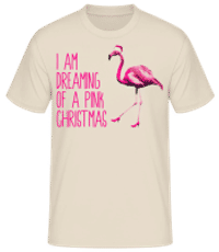 Pink Christmas - Männer Basic T-Shirt - Creme - Vorne