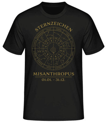 Sternzeichen Misanthropus - Männer Basic T-Shirt - Schwarz - Vorne