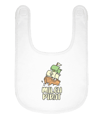 Baby Milch Pirat - Baby Bio Lätzchen - Weiß - Vorne