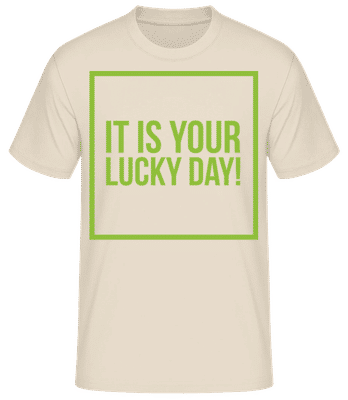 It Is Your Lucky Day Logo Letters - T-shirt standard Homme - Crème - Devant