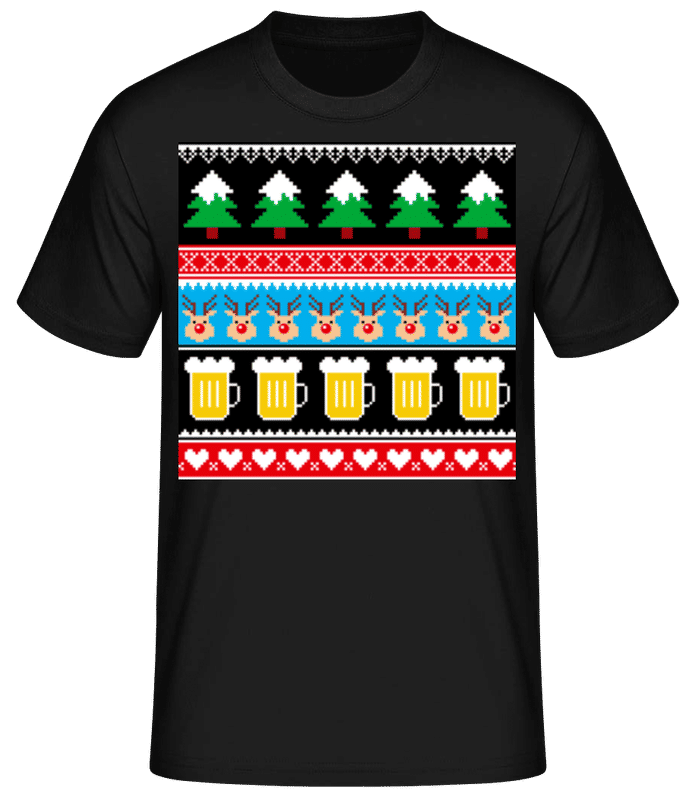 Preview: Ugly Christmas Symbols - Men's Basic T-Shirt - Black - Front