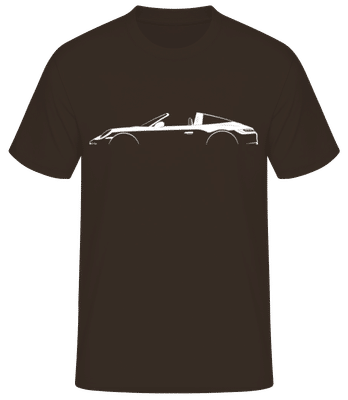 'Porsche 911 Targa (992)' Silhouette - Men's Basic T-Shirt - Brown - Front