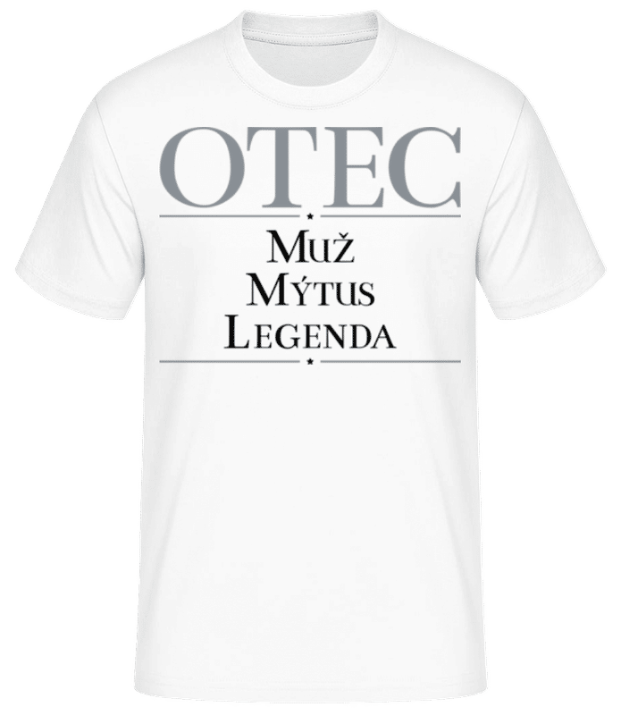 Náhľad: Otec Muz mýtus Legenda - Pánske basic tričko - Biela - Predné