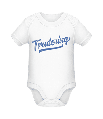 Trudering Swoosh - Baby Bio Strampler - Weiß - Vorne
