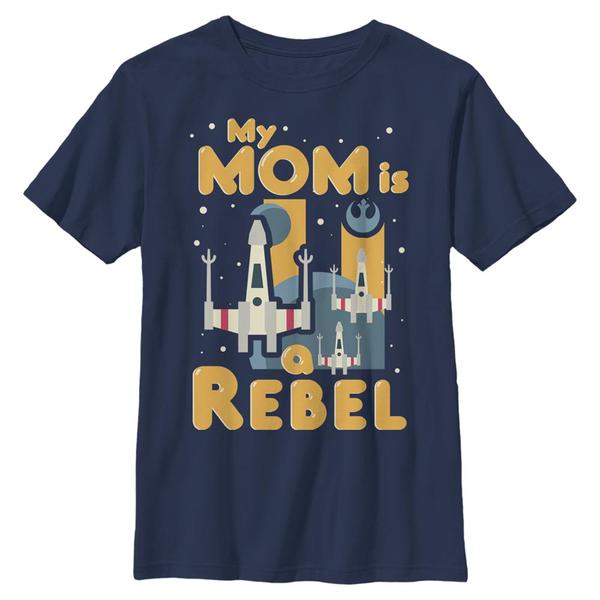 Preview: Star Wars - X-Wing Rebel Mom - Kids T-Shirt - Navy - Front