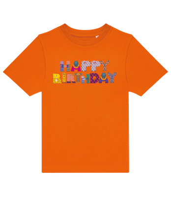 Happy Birthday Letters - Dětské tričko B&C - Oranžová - Napřed