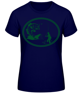 Fishing Icon Green - Frauen T-Shirt B&C - Marine - Vorne