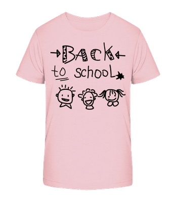 Back To School - Kid's Organic T-Shirt Stanley Stella 2.0 - Pink - Front
