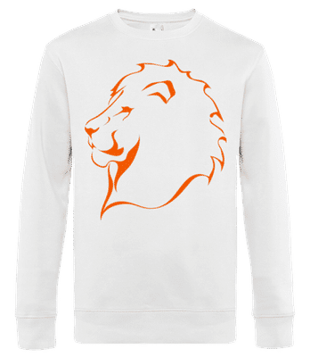 Lion Orange - Sudadera estándar para hombre - Blanco - delante