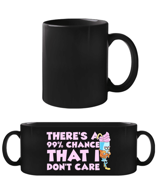 Aperçu: I Don't Care - Tasse Noire - Noir - Devant