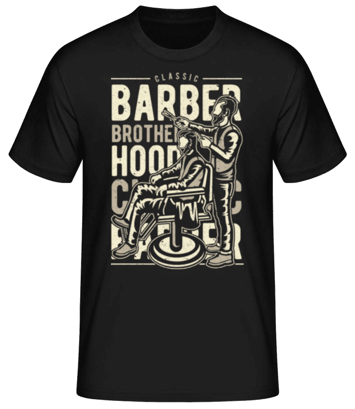 Náhľad: Barber Brotherhood - Pánske basic tričko - Čierna - Predné