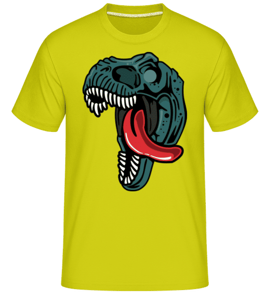 Aperçu: Scary Dino -  T-Shirt Shirtinator homme - Citron vert - Devant