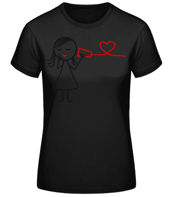 Ligne téléphonique femme - T-shirt standard Femme - Noir - Devant