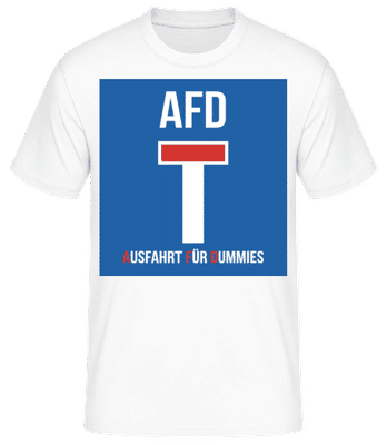 AFD Sackgasse - Männer Basic T-Shirt - Weiß - Vorne