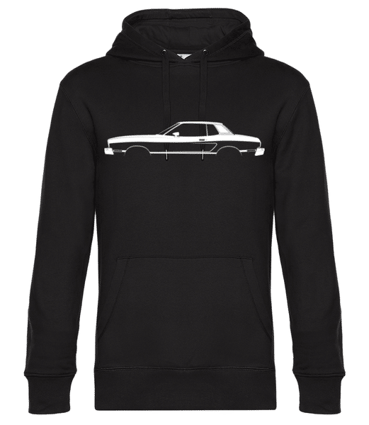 Aperçu: 'Ford Mustang Ghia Coupe1974' Silhouette - Sweat à capuche standard homme - Noir - Devant