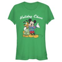 Disney Classics - Mickey Mouse - Mickey & Pluto Duo Cheer - Vianoce - Dámske Tričko - Irish green - Predné