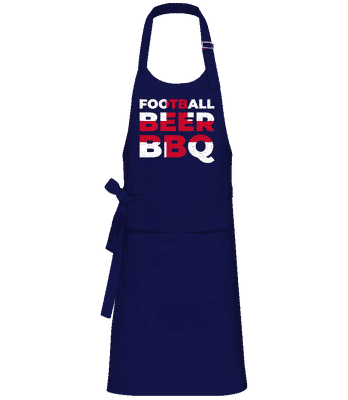 Football Beer BBQ - Tablier standard - Bleu marine - Devant
