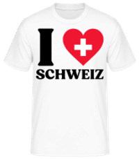 I Love Schweiz - Männer Basic T-Shirt - Weiß - Vorne