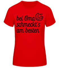 Bei Oma Schmeckt's Am Besten · Frauen Basic T-Shirt