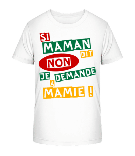 Aperçu: Je Demande À Mamie - T-shirt bio Enfant Stanley Stella 2.0 - Blanc - Devant