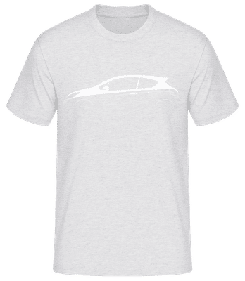 'Peugeot 208 GTi 2012' Silhouette - Pánske basic tričko - Melírovo šedá - Predné