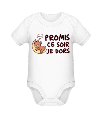 Promis Ce Soir Je Dors - Body manches courtes bio - Blanc - Devant