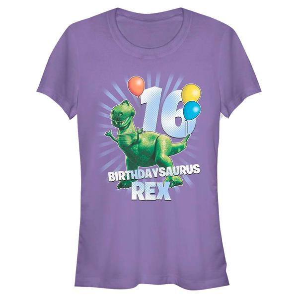 Aperçu: Pixar - Toy Story - Rex Ballon 16 - Birthday - Femme T-shirt - Pourpre - Devant