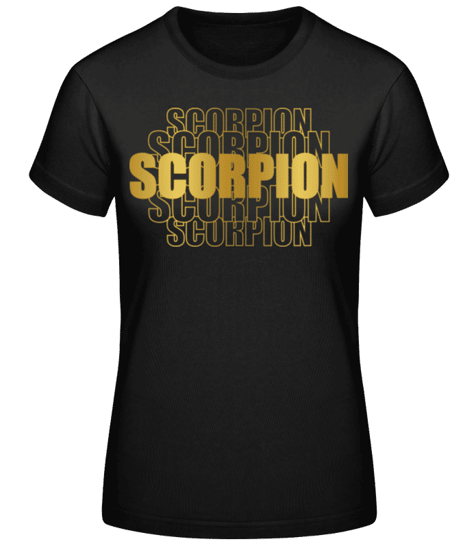 Aperçu: Écriture Doré Astrologique Scorpion - T-shirt standard Femme - Noir - Devant