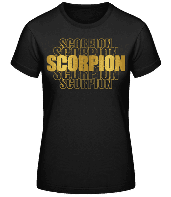 Écriture Doré Astrologique Scorpion - T-shirt standard Femme - Noir - Devant