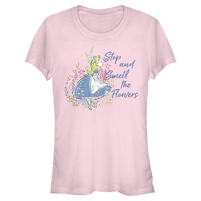 Disney Classics - Alice aux pays des merveilles - Alice Smell the Flowers - Femme T-shirt - Rose - Devant