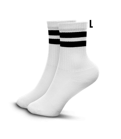 Chaussettes de tennis Mr. Socks - Blanc / Noir - Gauche