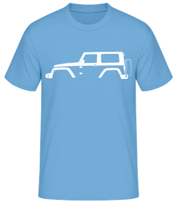 'Jeep Wrangler (JK)' Silhouette - Pánske basic tričko - Svetlo modrá - Predné