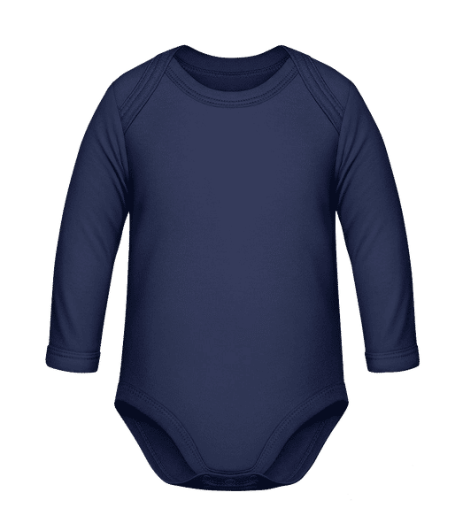 Aperçu: Body coton bio manches longues Bébé - Bleu marine - Devant