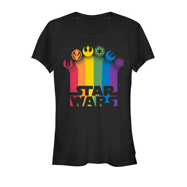 Aperçu: Star Wars - Icons Icon Trails Logo - Pride - Femme T-shirt - Noir - Devant