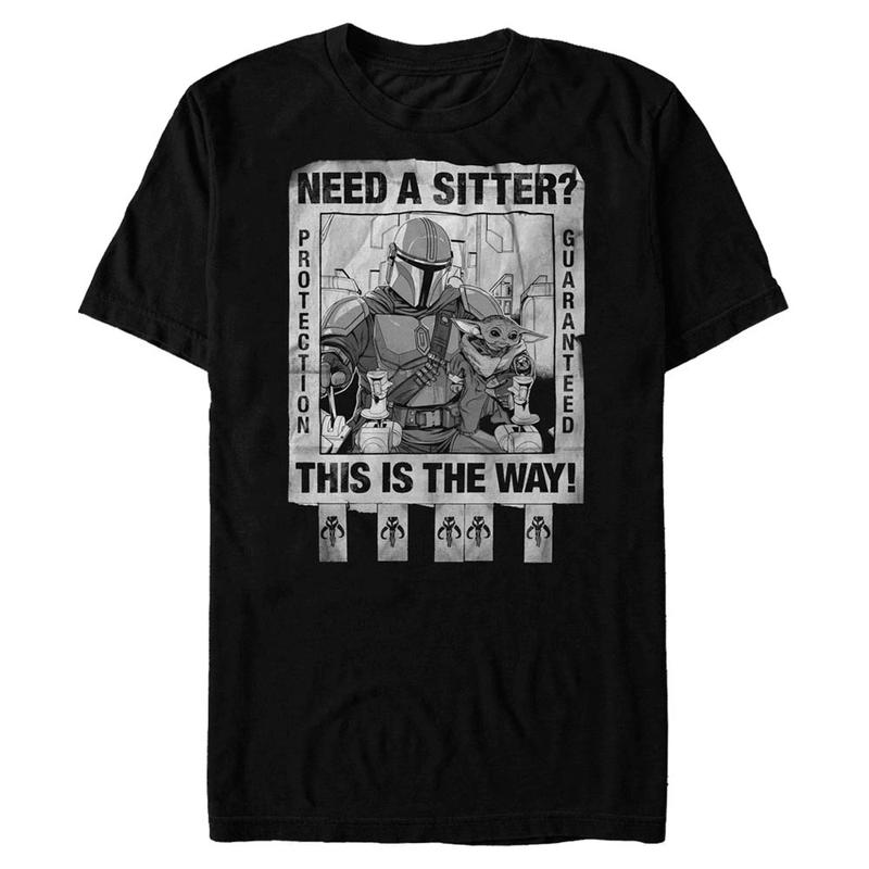 Preview: Star Wars - The Mandalorian - Mando & Child Protection Guaranteed - Men's T-Shirt - Black - Front