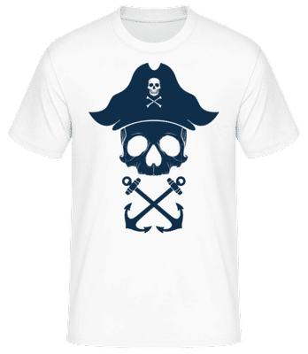 Crâne de pirate noir - T-shirt standard Homme - Blanc - Devant