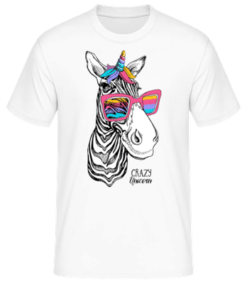 Crazy Unicorn - Men's Basic T-Shirt - White - Front