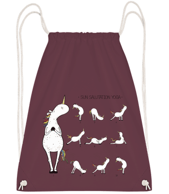 Sun Salutation Yoga - Drawstring batoh so šnúrkami - Bordeaux - Predné