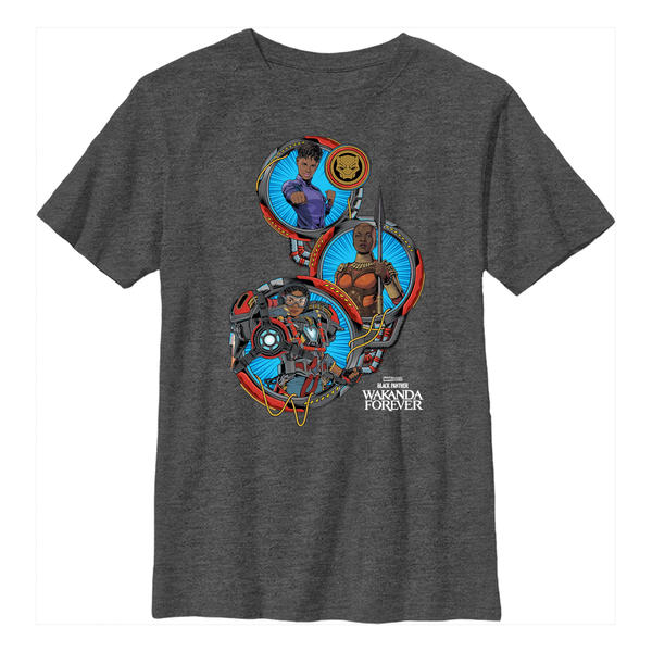 Aperçu: Marvel - Panthère noire Wakanda pour toujours - Iron Heart Girls Team Up - Enfant T-shirt - Anthracite chiné - Devant