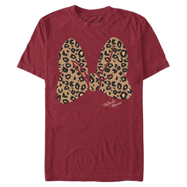 Aperçu: Disney Classics - Mickey Mouse - Minnie Mouse Animal Print Bow - Homme T-shirt - Cerise - Devant