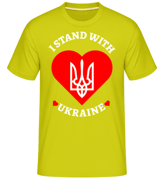 Aperçu: I Stand With Ukraine -  T-Shirt Shirtinator homme - Citron vert - Devant