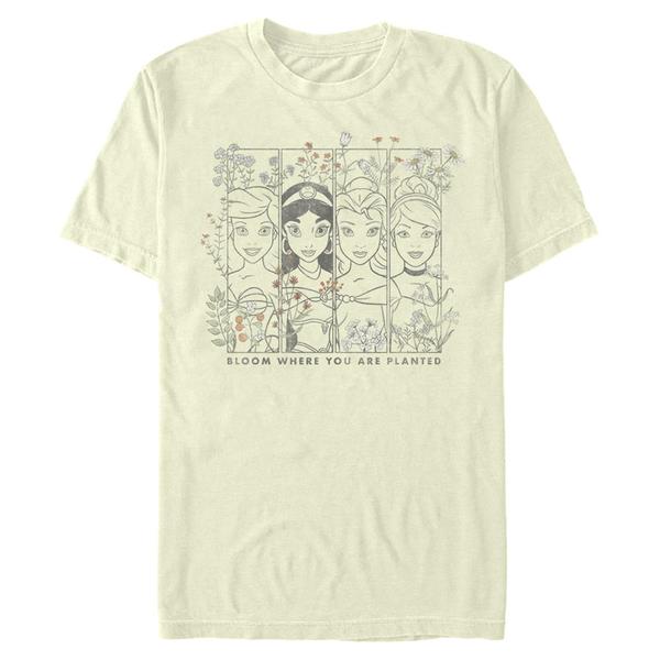 Aperçu: Disney - Princesses Disney - Skupina Princesses Floral - Homme T-shirt - Crème - Devant