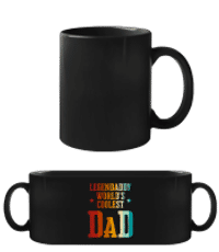 Worlds Coolest Dad - Čierny hrnček - Čierna - Predné