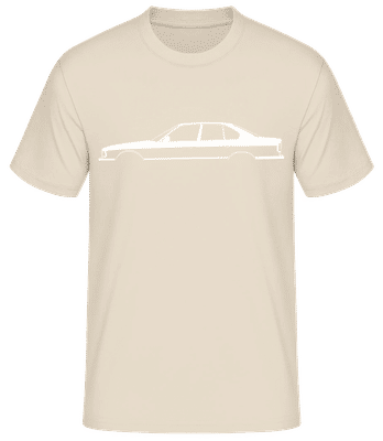 'BMW M5 E34' Silhouette - Pánske basic tričko - Krémová - Predné