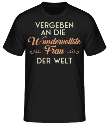 Vergeben An Die Wundervollste Frau - Männer Basic T-Shirt - Schwarz - Vorne