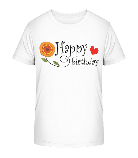 Aperçu: Happy Birthday Fleur - T-shirt bio Enfant Stanley Stella 2.0 - Blanc - Devant